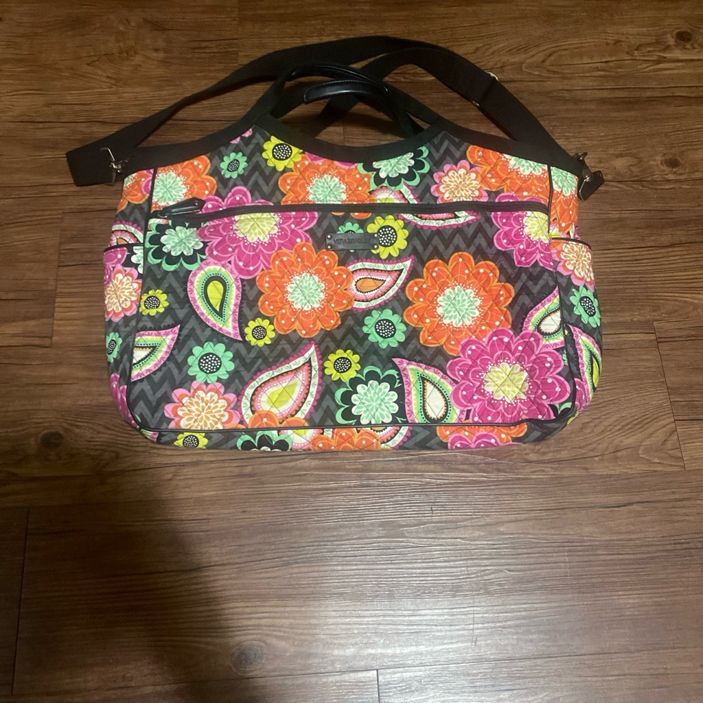 Vera Bradley **Retired** Ziggy Zinnia Carryall Travel Bag Euc